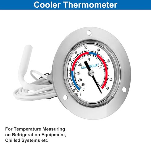 مقياس تبريد بتصميم شعري من Uharbour Cooler، نطاق من -40 إلى 65 درجة فهرنهايت / -40 إلى 20 درجة مئوية، حامل لوحة ذات حواف من الفولاذ المقاوم للصدأ بقرص 2 بوصة in Saudi Arabia