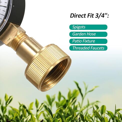 مقياس اختبار ضغط المياه من ليبميرك، قطر 2.5 بوصة، خيط خرطوم أنثى 3/4 بوصة، نطاق 0-200 رطل لكل بوصة مربعة مع مؤشر مؤشر أحمر - مثالي لاختبار ضغط المياه المنزلي واستخدام مقاييس الضغط الصناعي in Kuwait