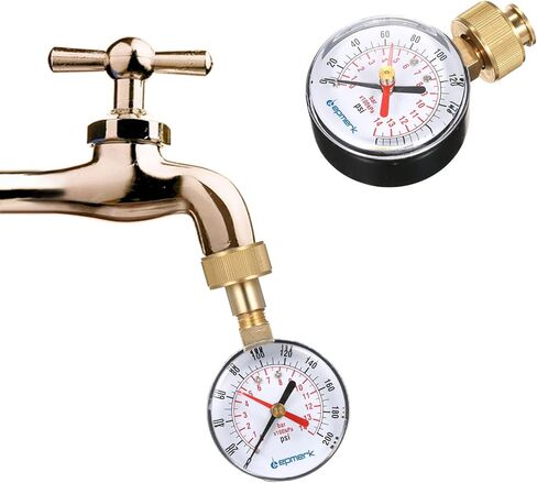 مقياس اختبار ضغط المياه من ليبميرك، قطر 2.5 بوصة، خيط خرطوم أنثى 3/4 بوصة، نطاق 0-200 رطل لكل بوصة مربعة مع مؤشر مؤشر أحمر - مثالي لاختبار ضغط المياه المنزلي واستخدام مقاييس الضغط الصناعي in Kuwait