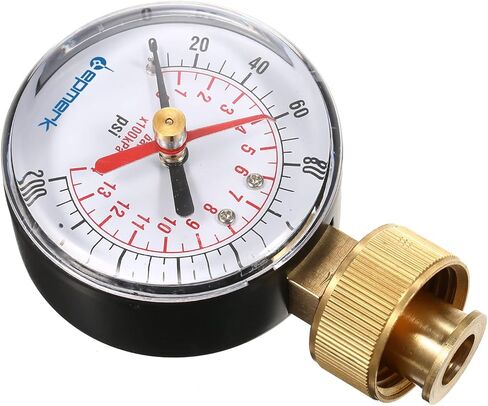 مقياس اختبار ضغط المياه من ليبميرك، قطر 2.5 بوصة، خيط خرطوم أنثى 3/4 بوصة، نطاق 0-200 رطل لكل بوصة مربعة مع مؤشر مؤشر أحمر - مثالي لاختبار ضغط المياه المنزلي واستخدام مقاييس الضغط الصناعي in Kuwait