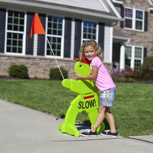 لافتة أمان الشارع من ستيب 2 للأطفال، لافتات لعب للأطفال من أجل سلامة الجيران، لافتة تحذير عاكسة بطول 81.28 سم مع علم تحذير in Kuwait