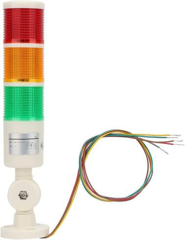 ضوء تحذير لآلة CNC، 24VDC أحمر/برتقالي/أخضر لآلة CNC تحذير مؤشر LED ضوء إشارة إنذار مع صوت الجرس لأدوات الآلات والمعدات الميكانيكية، مشرق ثابت in Kuwait