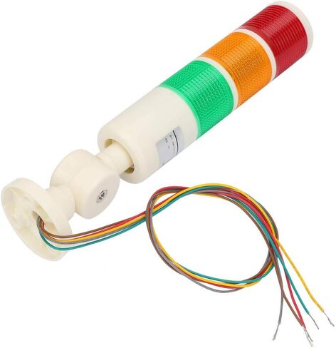 ضوء تحذير لآلة CNC، 24VDC أحمر/برتقالي/أخضر لآلة CNC تحذير مؤشر LED ضوء إشارة إنذار مع صوت الجرس لأدوات الآلات والمعدات الميكانيكية، مشرق ثابت in Kuwait