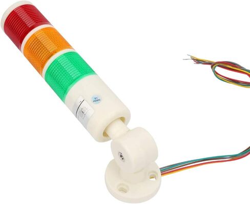 ضوء تحذير لآلة CNC، 24VDC أحمر/برتقالي/أخضر لآلة CNC تحذير مؤشر LED ضوء إشارة إنذار مع صوت الجرس لأدوات الآلات والمعدات الميكانيكية، مشرق ثابت in Kuwait