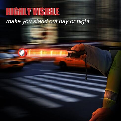 عصا اشارة المرور مقاس 21 انش، عصا التحكم في حركة المرور مع اضاءة LED بيضاء على الاطراف، مصباح امان لادلة وقوف السيارات والتخييم في الهواء الطلق، قطعتين in Kuwait