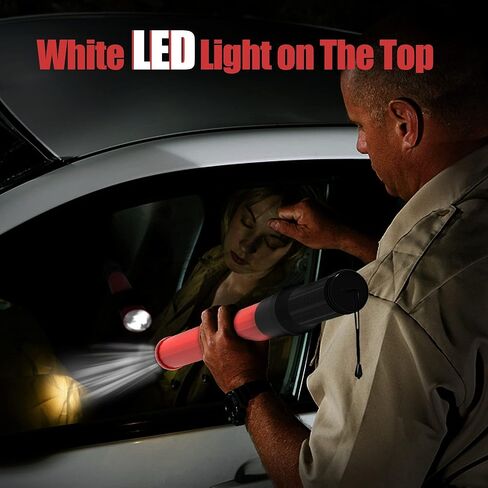 عصا اشارة المرور مقاس 21 انش، عصا التحكم في حركة المرور مع اضاءة LED بيضاء على الاطراف، مصباح امان لادلة وقوف السيارات والتخييم في الهواء الطلق، قطعتين in Kuwait