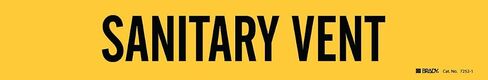 Brady 7252-1-PK, Sanitary Vent Pipe Marker Black on Yellow 1 per Card, 5 PK, Legend 'Sanitary Vent' in Saudi Arabia