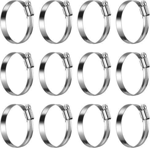 STEELSOFT الثقيلة الضغط العالي 1/2 بوصة خرطوم المشبك الحجم #6، 1/2-3/4 "قابل للتعديل دودة العتاد محرك المعادن خرطوم المشابك الفولاذ المقاوم للصدأ الأنابيب المشابك، حقن الوقود/الرش/الري بالتنقيط، 12 حزمة in Kuwait