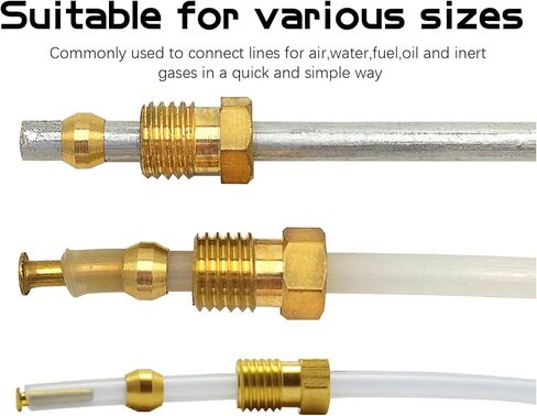 120 قطعة أنبوب OD(1/4" 3/8" 1/2") حلقات وأكمام ضغط نحاسية، 3 أحجام مجموعة تركيبات ضغط نحاسية in Kuwait