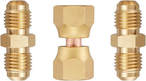 Litorange 4 PCS Brass 1/4" Flare Male x 1/4 Inch Male Flare Tube Coupler Pipe Fitting & 2 PCS 1/4" x 1/4" Female Flare Swivel Brass Adapter Female Swivel Nut, Flare Tube Fitting(Pack of 6) in Saudi Arabia