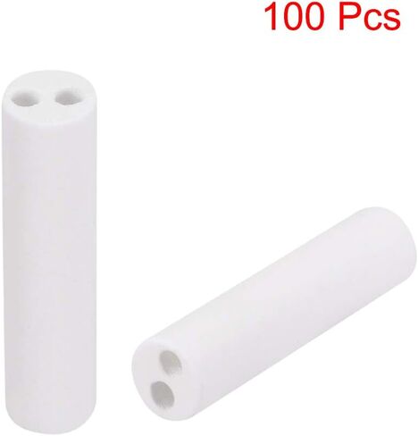 Uxcell 1.7 مللي متر ضياء أنبوب عزل السيراميك التوأم تتحمل الألومينا الخزف ارتفاع درجة الحرارة عازل الأنابيب لعنصر التدفئة 100 قطعة in Kuwait