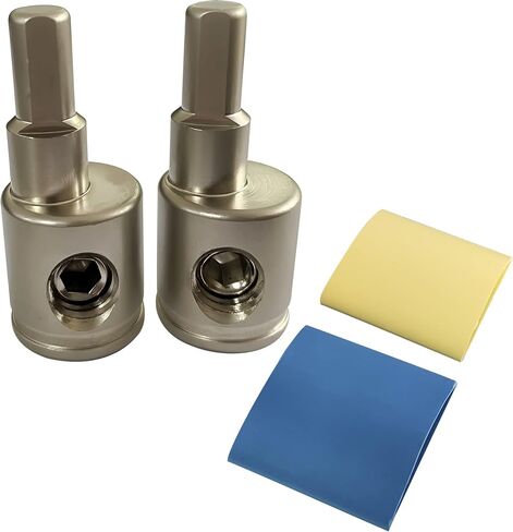 C CLINK Brass Plated with Nickel Chrome Amp Input Reducer 1/0 to 4 Gauge Wire Reducer 2pcs in Saudi Arabia