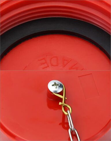 QWORK 2-1/2 Inch NST/NH Fire Hose Connection Standpipe Cap Fitting with Chain - 12 Pack Red Thermoplastic, Anti-Theft FDC Cap in Kuwait