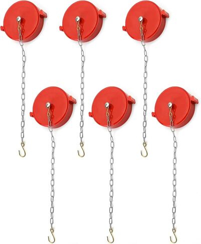 QWORK 2-1/2 Inch NST/NH Fire Hose Connection Standpipe Cap Fitting with Chain - 12 Pack Red Thermoplastic, Anti-Theft FDC Cap in Kuwait