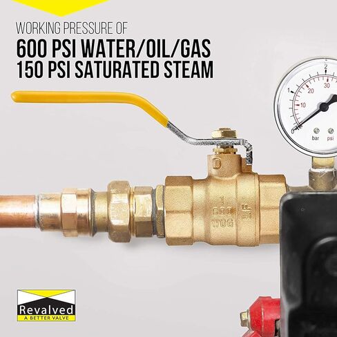 منفذ كامل REVALVED 1 بوصة. صمام كروي نحاسي - صمام نحاسي خالٍ من الرصاص، موصل NPT ملولب أنثى - أقصى ضغط، 150 رطل لكل بوصة مربعة WSP / 600 رطل لكل بوصة مربعة WOG - 1 بوصة، حزمة واحدة in Kuwait