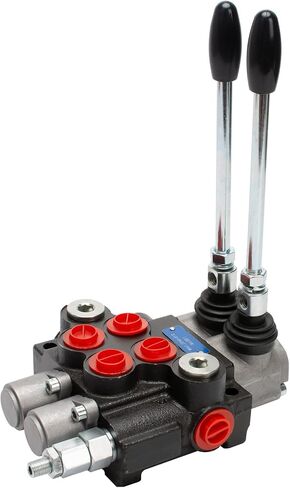 Hydraulic Control Valve with Joystick, 1 Spool 11GPM Hydraulic Directional Valve for Log Splitters, Tractors Loaders Black in Saudi Arabia