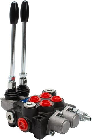 Hydraulic Control Valve with Joystick, 1 Spool 11GPM Hydraulic Directional Valve for Log Splitters, Tractors Loaders Black in Saudi Arabia