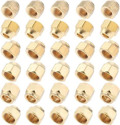 LTWFITTING Assortment Kit Tube OD 1/4-Inch 5/16-Inch 3/8-Inch 1/2-Inch 3/4-Inch 5/8-Inch Brass Flare Short Forged Nut Set(Pack of 30) in Saudi Arabia
