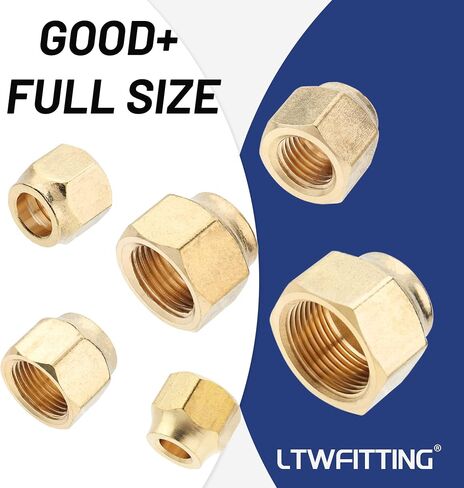 LTWFITTING Assortment Kit Tube OD 1/4-Inch 5/16-Inch 3/8-Inch 1/2-Inch 3/4-Inch 5/8-Inch Brass Flare Short Forged Nut Set(Pack of 30) in Saudi Arabia