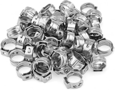50 Pieces 6-7mm 304 Stainless Steel Single Ear Hose Clamps in Kuwait
