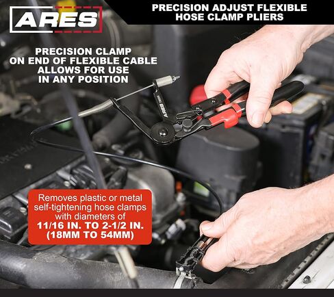 ARES 78005 – Precision Adjustment Hose Clamp Plier - 24-Inch Heavy Duty Cable Flexes for Use in Any Position - Works on 18mm-54mm Hose Clamps – Micro Adjustment Feature Maintains Tension on Hose Clamp in Saudi Arabia