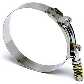 HPS Performance SLTC-475 مشبك T-Bolt من الفولاذ المقاوم للصدأ محمل بنابض SAE 124 لخرطوم معرف 4.5 بوصة، ملمع، قطعة واحدة 4.77 بوصة - 5.08 بوصة (121 مم - 129 مم) in Kuwait