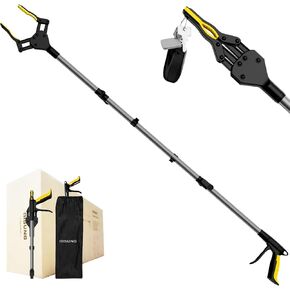 2 Pack 32" Grabber Tool: Foldable Grabbers for Elderly Grab It Reaching Tool with Upgraded Rotating Jaw & 2 Storage Bags, Strong Magnetic Tip, Sturdy Reacher Grabber Pickup Tool for Trash Pickup, Aid