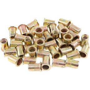 Keadic 150Pcs M6 Metric Zinc Plated Carbon Steel Rivet Nut Flat Head Threaded Insert Nutsert Kit (M6) in Saudi Arabia