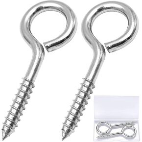YGAOHF 5 Inch Eye Hooks Screw in Heavy Duty, 500LBS Capacity, Large Stainless Steel Eye Hooks for Hanging, Rust-Proof Black Eye Bolts for Indoor & Outdoor Heavy-Duty Applications in Saudi Arabia
