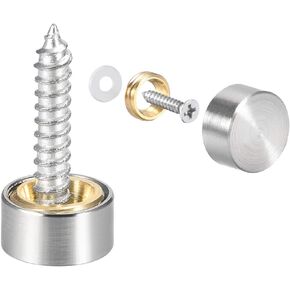 uxcell Mirror Screws Decorative Caps Cover Nails Brushed Stainless Steel 10mm, 4pcs