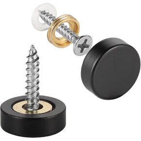 40 PCS Screw Covers Caps (Solid Brass Construction) Mirror Screws Fasteners, 3/5" Diameter, Brushed Stainless Steel in Saudi Arabia