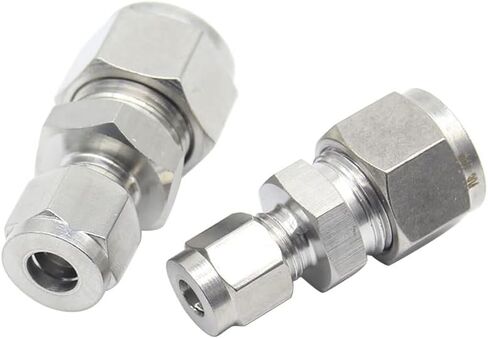 Stainless Steel 304 Compression Tube Fitting, Reducer Union, 1/2" OD x 1/4" OD Reducing Straight Connector Adapter, 2pcs in Kuwait