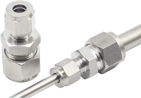 Stainless Steel 304 Compression Tube Fitting, Reducer Union, 1/2" OD x 1/4" OD Reducing Straight Connector Adapter, 2pcs in Kuwait