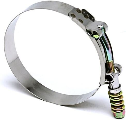 HPS Performance SLTC-475 مشبك T-Bolt من الفولاذ المقاوم للصدأ محمل بنابض SAE 124 لخرطوم معرف 4.5 بوصة، ملمع، قطعة واحدة 4.77 بوصة - 5.08 بوصة (121 مم - 129 مم) in Kuwait