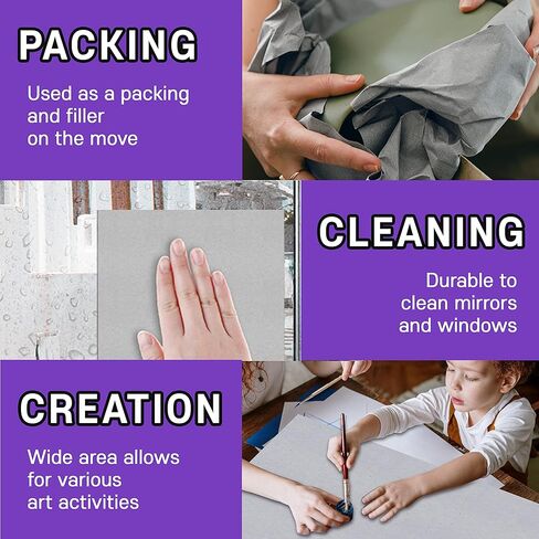 120 ورقة، ورق تغليف للنقل، 31 انش × 21.5 انش، 5.5 باوند، ورق طباعة الصحف الطبيعي للتعبئة والشحن والحرف اليدوية ها شي in Kuwait