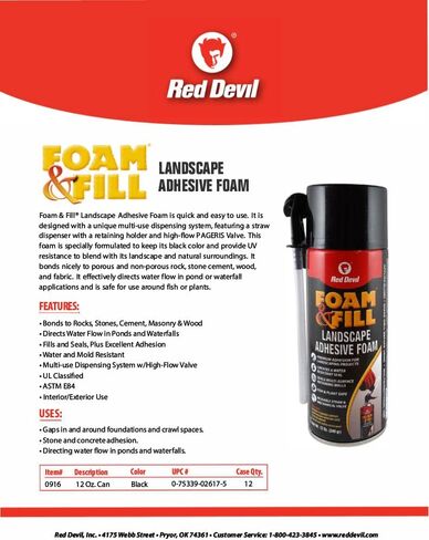 ريد ديفيل 0916 رغوة وحشوة لاصقة للمناظر الطبيعية، 12 أونصة. ، أسود in Kuwait