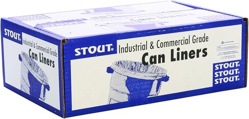 Stout by Envision ProPerformance 10 جالون يمكن بطانات - 250 كيس - 0.78 مل أكياس قمامة صناعية شديدة التحمل مقاومة للثقب والتمزق in Kuwait