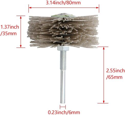 فرشاة عجلة من النايلون من Utoolmart، 120 حبيبة، رأس جلخ كاشط مع ساق ملولبة 6 مم، قطعة واحدة in Kuwait