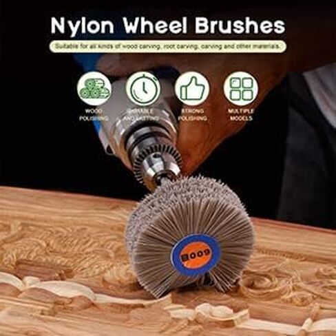 فرشاة عجلة من النايلون من Utoolmart، 120 حبيبة، رأس جلخ كاشط مع ساق ملولبة 6 مم، قطعة واحدة in Kuwait