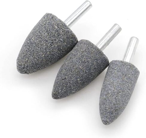 18 Pieces 2 Different Shapes Head Mounted Stone Point Abrasive Grinding Wheels Bit Set with 1/4" (6mm) Mandrel for Dremel Rotary Tools in Saudi Arabia