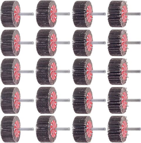 مجموعة 20 قطعة من أدوات الصنفرة ذات العجلات الكاشطة، عجلات قلابة من Mixflor مقاس 2 بوصة × 1 بوصة × 1/4 بوصة - 5 قطع من كل منها 60 80 و120 و240 حبيبة لأداة صنفرة عجلة رفرف من أكسيد الألومنيوم للحفر in Kuwait