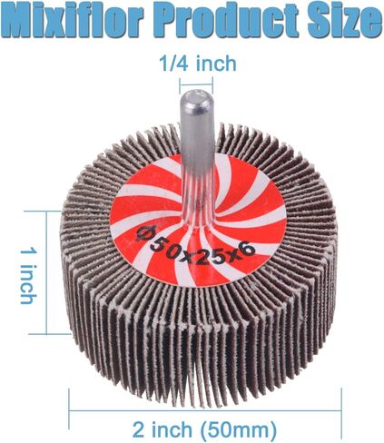 مجموعة 20 قطعة من أدوات الصنفرة ذات العجلات الكاشطة، عجلات قلابة من Mixflor مقاس 2 بوصة × 1 بوصة × 1/4 بوصة - 5 قطع من كل منها 60 80 و120 و240 حبيبة لأداة صنفرة عجلة رفرف من أكسيد الألومنيوم للحفر in Kuwait