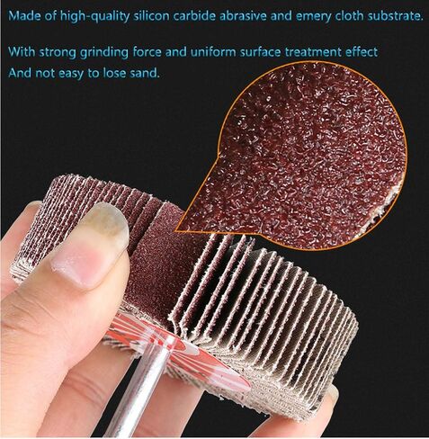 مجموعة 20 قطعة من أدوات الصنفرة ذات العجلات الكاشطة، عجلات قلابة من Mixflor مقاس 2 بوصة × 1 بوصة × 1/4 بوصة - 5 قطع من كل منها 60 80 و120 و240 حبيبة لأداة صنفرة عجلة رفرف من أكسيد الألومنيوم للحفر in Kuwait