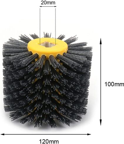 فرشاة تلميع عجلة رسم من النايلون الكاشطة مقاس 120 مم × 100 مم للخشب المسطح وغير المنتظم والحجر والأسطح المعدنية وإزالة الشحوم والتجفيف: 120# in Kuwait