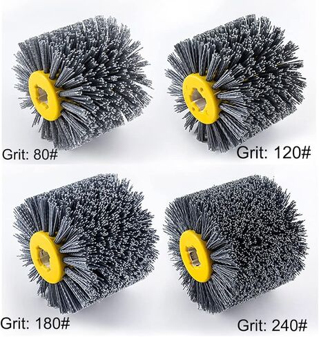 فرشاة تلميع عجلة رسم من النايلون الكاشطة مقاس 120 مم × 100 مم للخشب المسطح وغير المنتظم والحجر والأسطح المعدنية وإزالة الشحوم والتجفيف: 120# in Kuwait