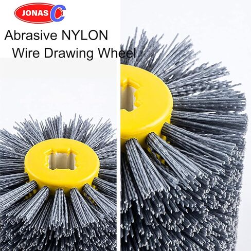 فرشاة تلميع عجلة رسم من النايلون الكاشطة مقاس 120 مم × 100 مم للخشب المسطح وغير المنتظم والحجر والأسطح المعدنية وإزالة الشحوم والتجفيف: 120# in Kuwait