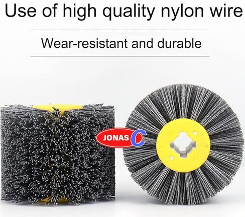 فرشاة تلميع عجلة رسم من النايلون الكاشطة مقاس 120 مم × 100 مم للخشب المسطح وغير المنتظم والحجر والأسطح المعدنية وإزالة الشحوم والتجفيف: 120# in Kuwait