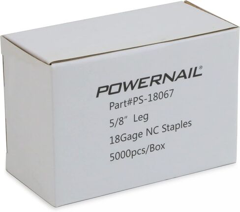 Powernail PS18067 18 قياس 1/4 بوصة تاج 5/8 بوصة طول نقطة إزميل ضيقة التاج (صندوق من 5000) in Kuwait