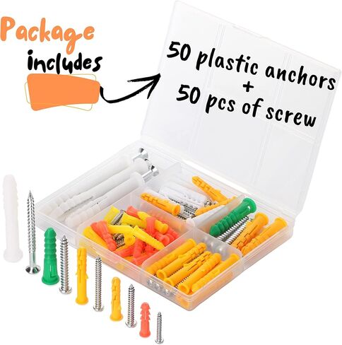 السيد Pen- مثبتات ومسامير للحوائط الجافة، 100 قطعة، مجموعة متنوعة، براغي ومرساة، طقم مرساة ومسامير للحوائط الجافة، طقم مرساة ومسامير، براغي ومرساة للحوائط الجافة، براغي تثبيت على الحائط الجاف in Kuwait