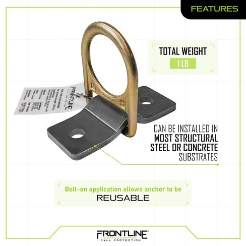Frontline SBW01 Weld/Bolt-on Steel and Concrete Anchor | ASTM rated steel | can install and tie-off in multiple directions | Reusable Anchor | ANSI, OSHA & EN Compliant in Saudi Arabia